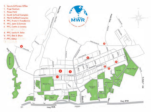 Fort Campbell Physical Fitness Center Map